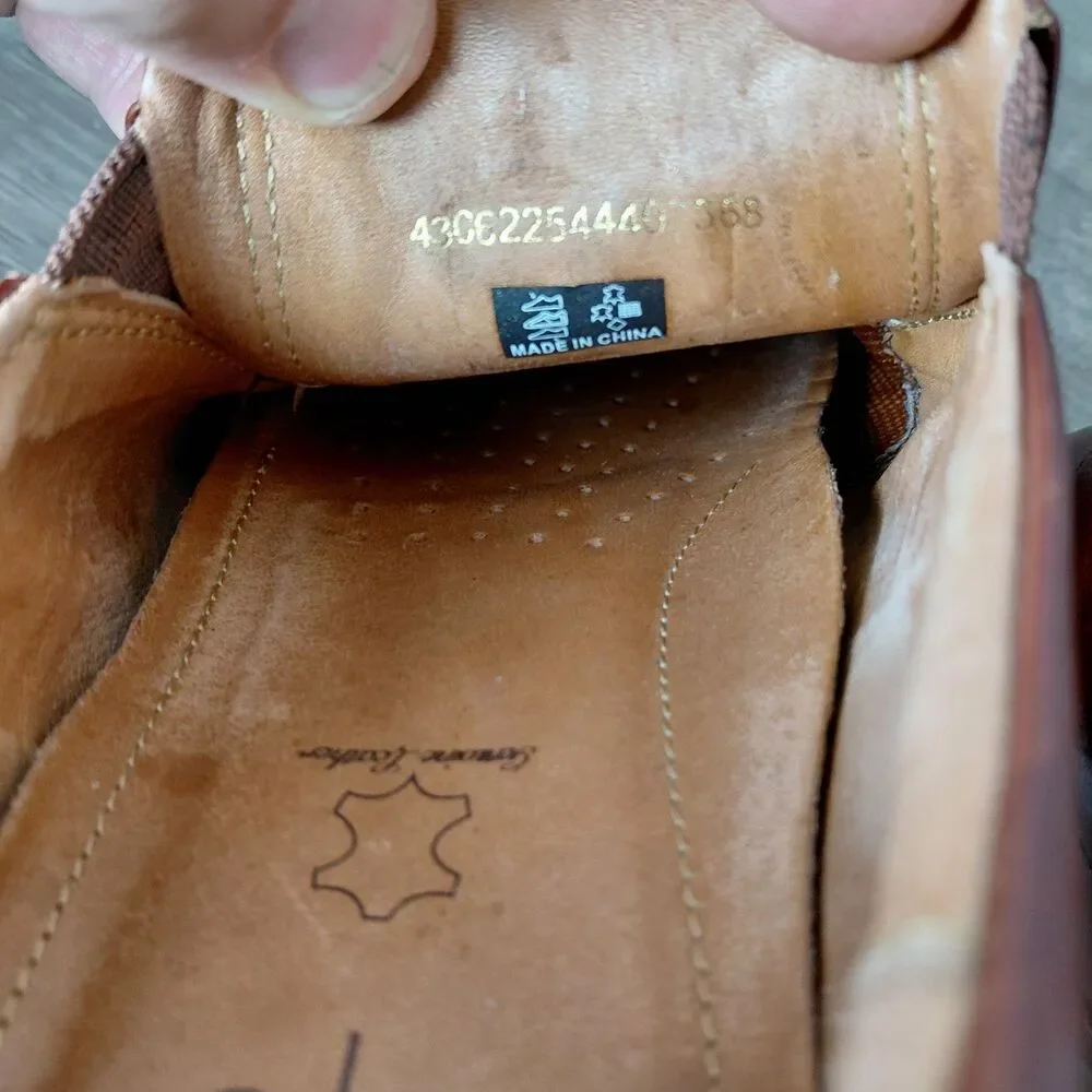 ECCO Helsinki 2 Shoes Mens 9-9.5 EU 43 Brown Leather Apron Toe Slip On Loafers